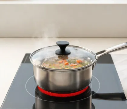 Saucepan with glass lid